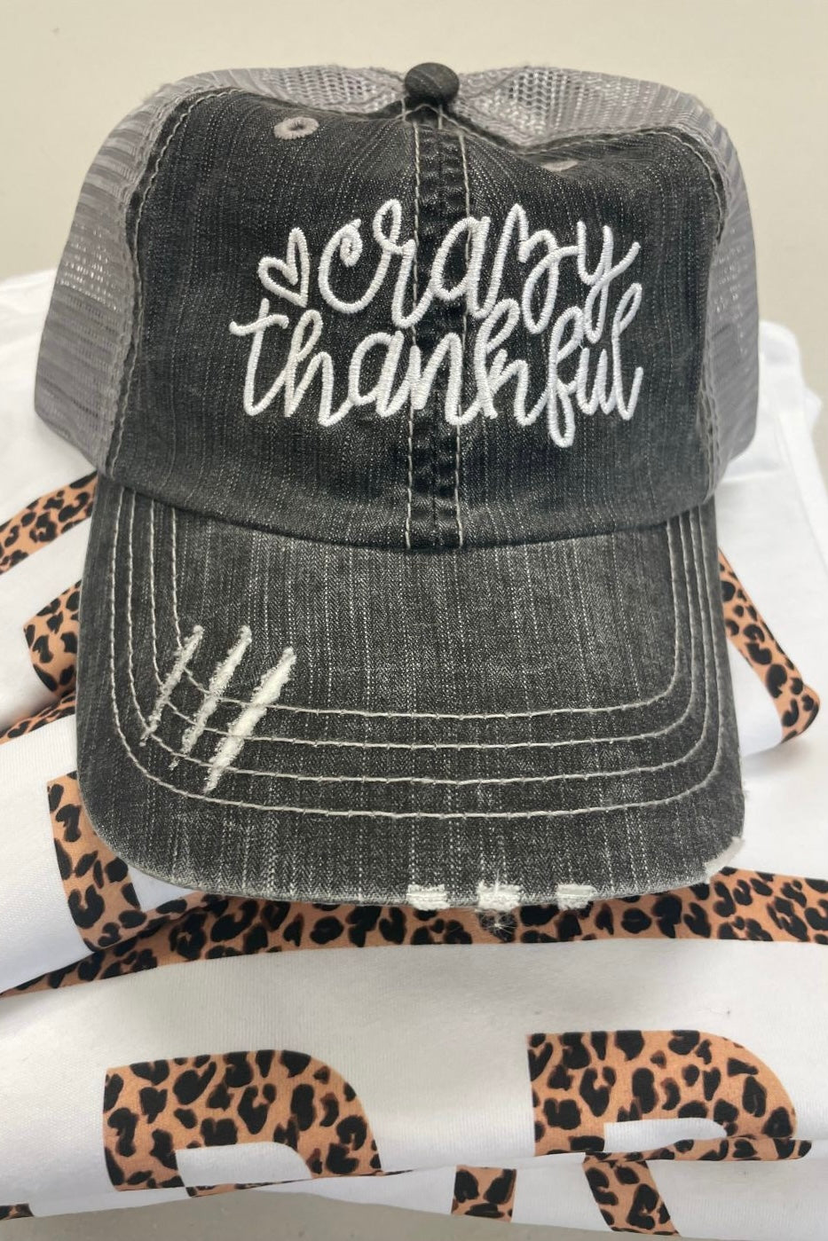 Crazy Thankful Embroidered Trucker Hat