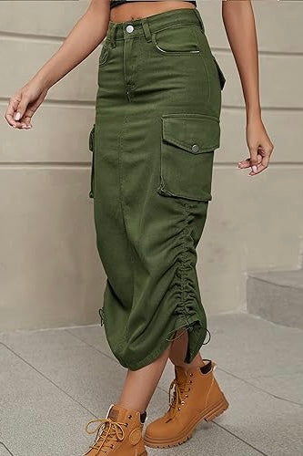 Tell Me More Pull Tab Cargo Midi (3 Colors)