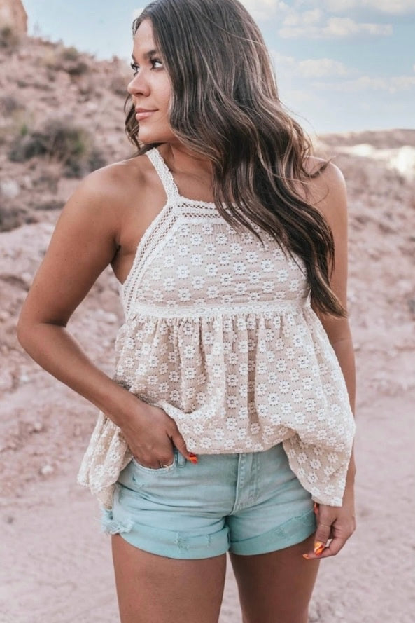 Girl’s Trip Floral Embroidered Babydoll Tunic Top