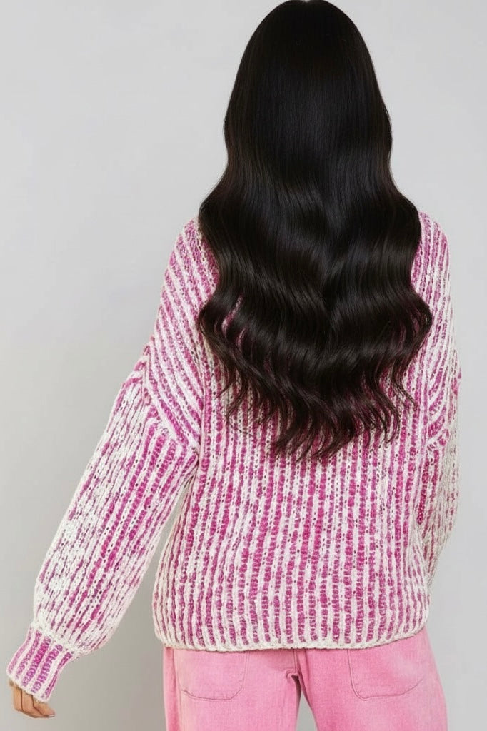 Cotton Candy Chunky Rib Knit Sweater