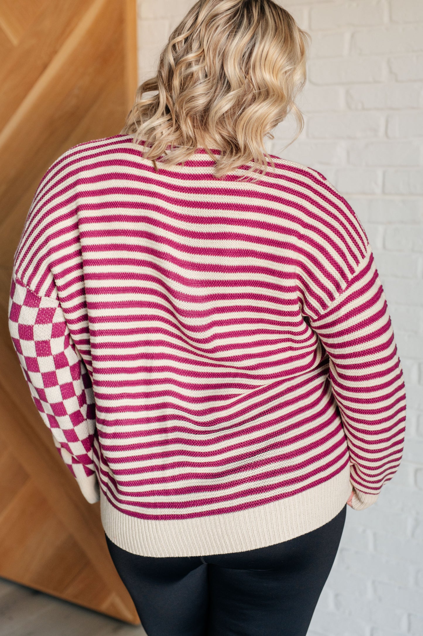 Plot Twist Checkers + Stripes Button Down Cardi (Small to 3XL)