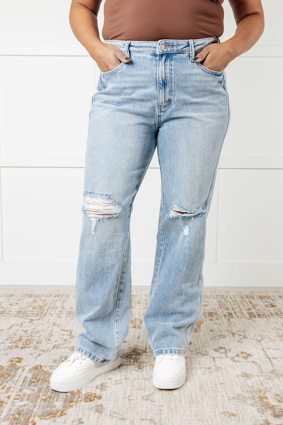 One More Time High Rise Rigid Magic 90's Straight Jeans (0/24 to 24W)