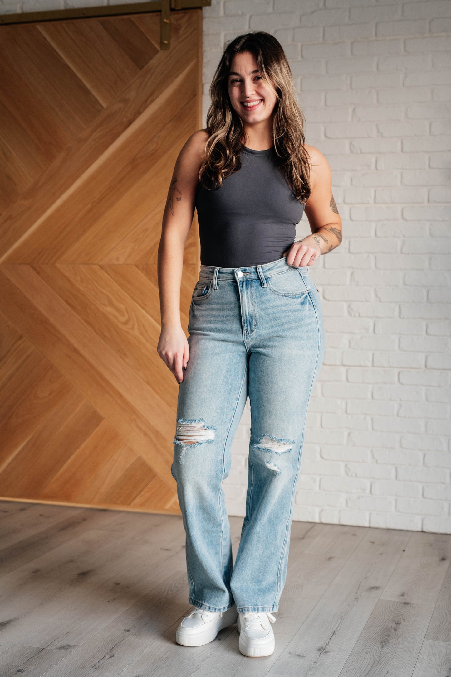 One More Time High Rise Rigid Magic 90's Straight Jeans (0/24 to 24W)