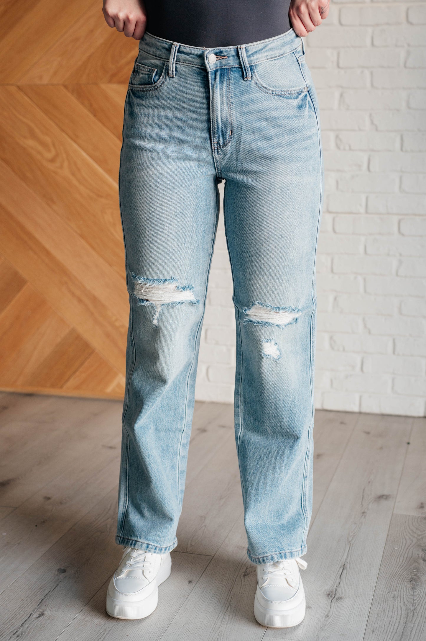 One More Time High Rise Rigid Magic 90's Straight Jeans (0/24 to 24W)