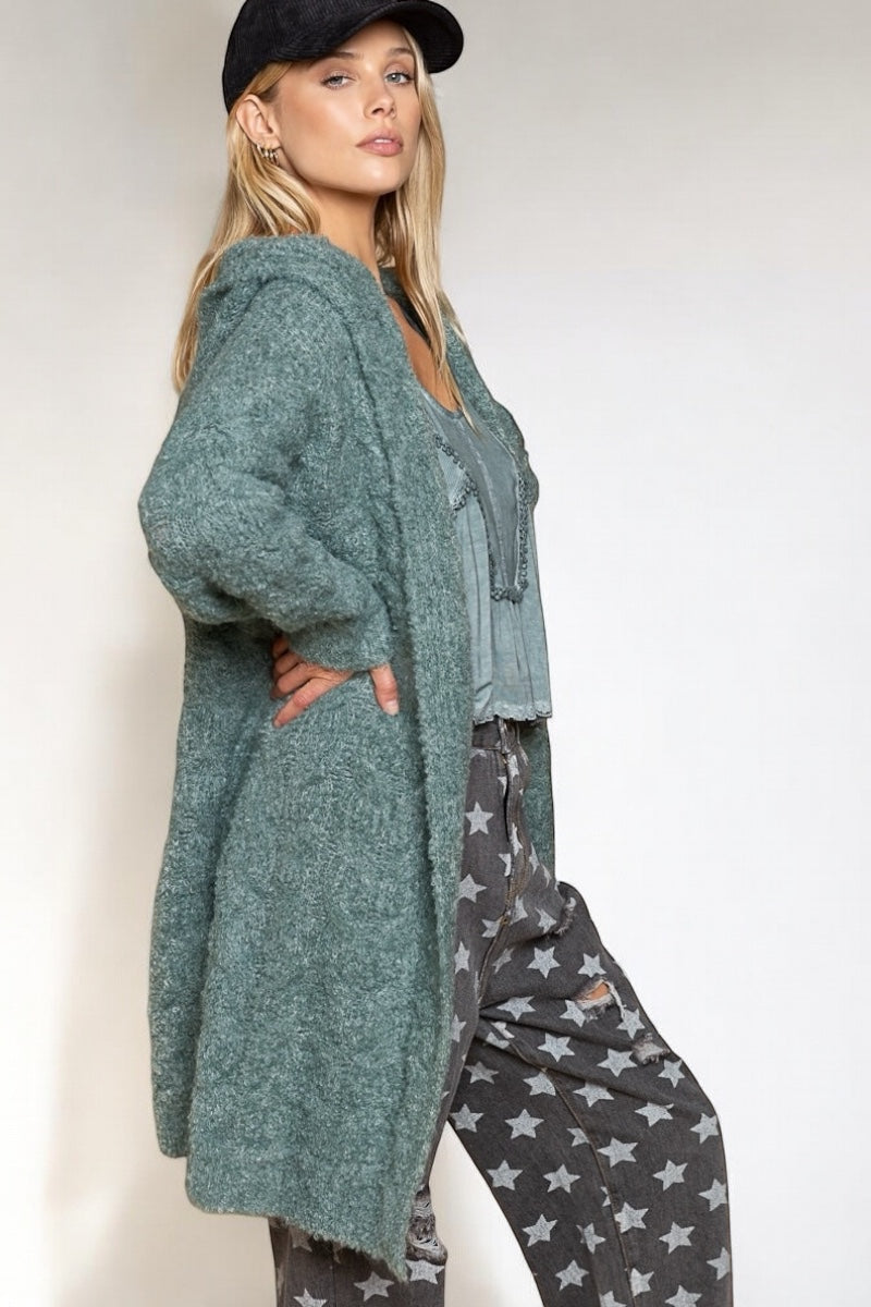 Jade With Envy Plush + Fuzzy Hooded Blanket Cardi