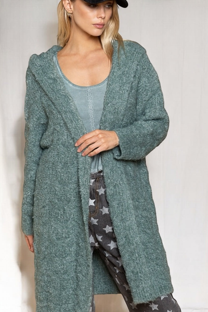 Jade With Envy Plush + Fuzzy Hooded Blanket Cardi