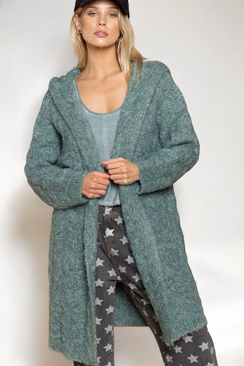 Jade With Envy Plush + Fuzzy Hooded Blanket Cardi