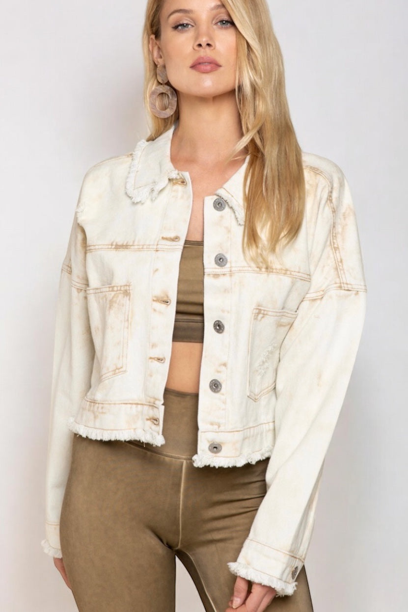 Spun Sugar Cropped Denim Jacket