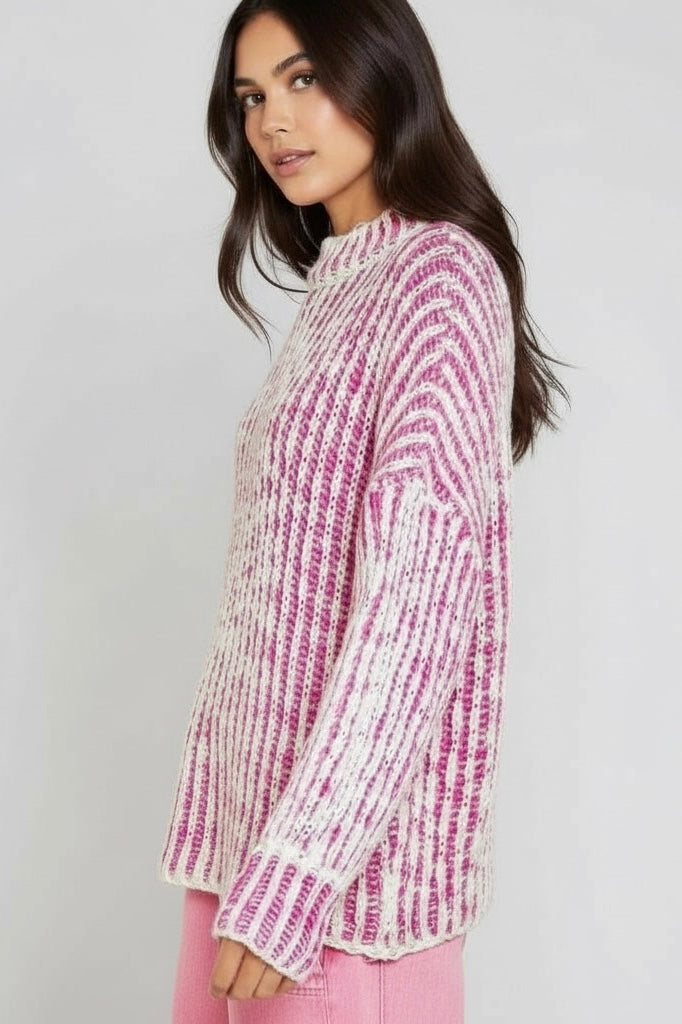 Cotton Candy Chunky Rib Knit Sweater