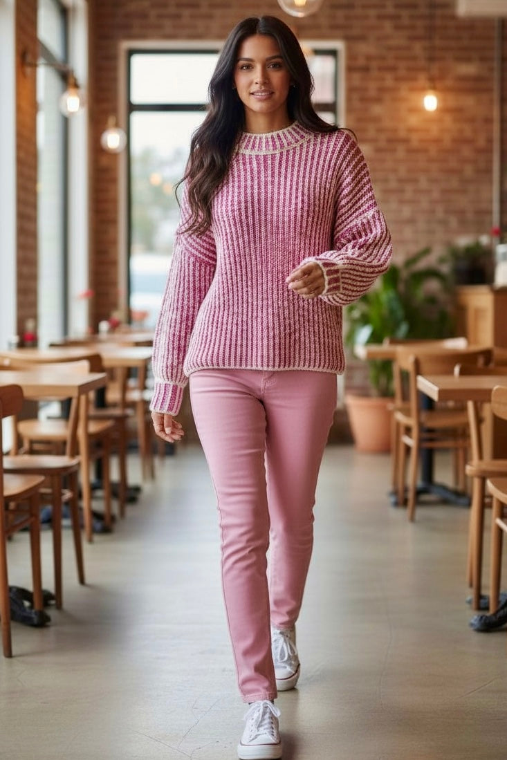 Cotton Candy Chunky Rib Knit Sweater