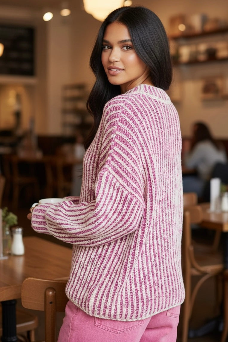 Cotton Candy Chunky Rib Knit Sweater