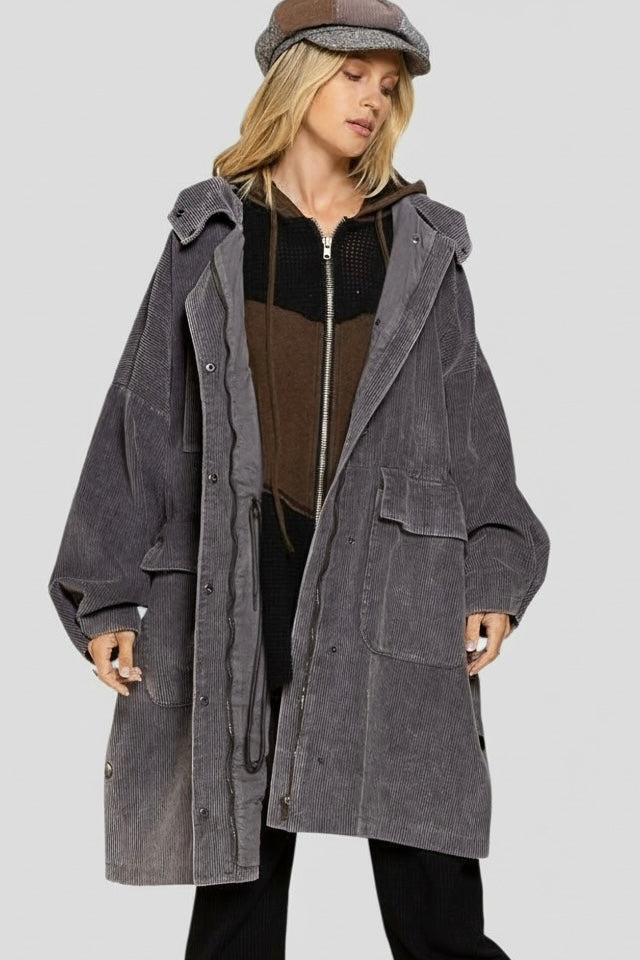 Weekend Wanderer Oversized Corduroy Winter Coat | 2 Colors