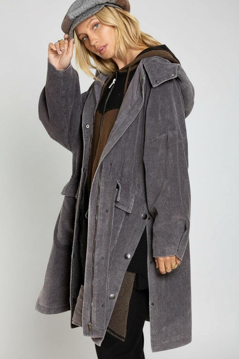 Weekend Wanderer Oversized Corduroy Winter Coat | 2 Colors