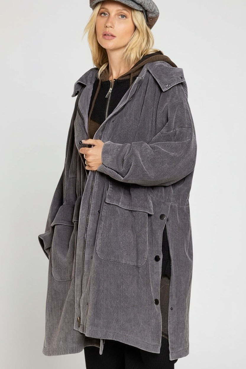 Weekend Wanderer Oversized Corduroy Winter Coat | 2 Colors