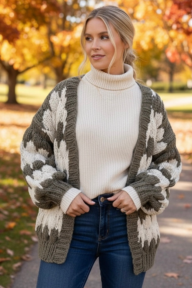 Twist Me Up Chunky Knit Cardigan