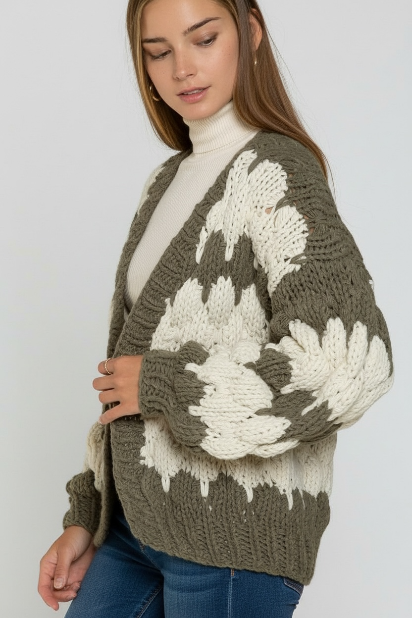Twist Me Up Chunky Knit Cardigan