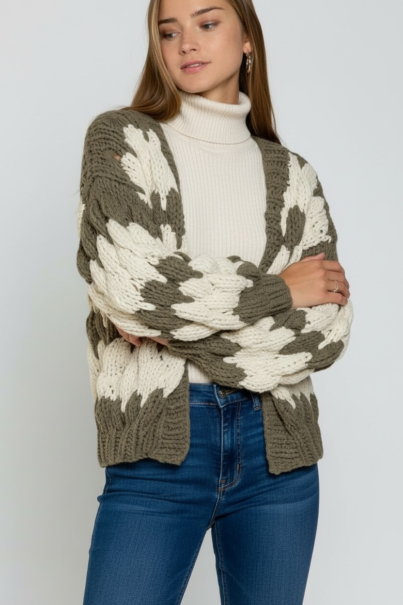 Twist Me Up Chunky Knit Cardigan