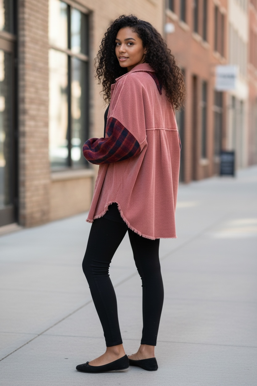 Check Yourself Corduroy Button Up Shacket