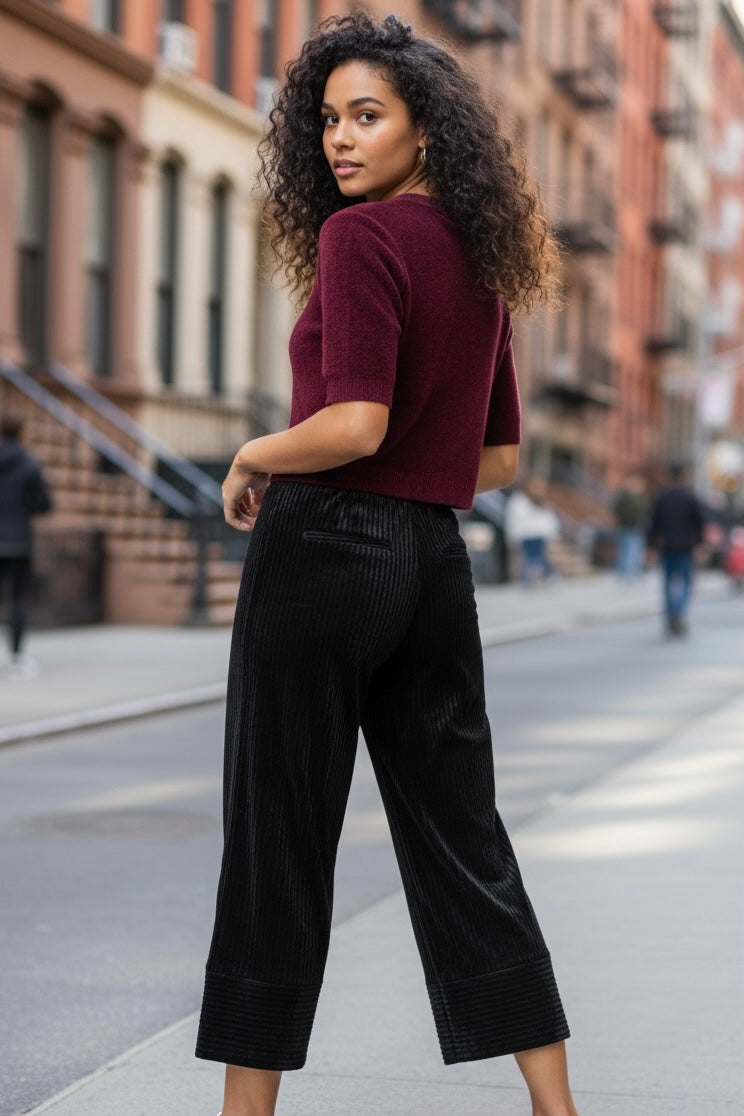 Velvet Underground Ribbed Crop Pants