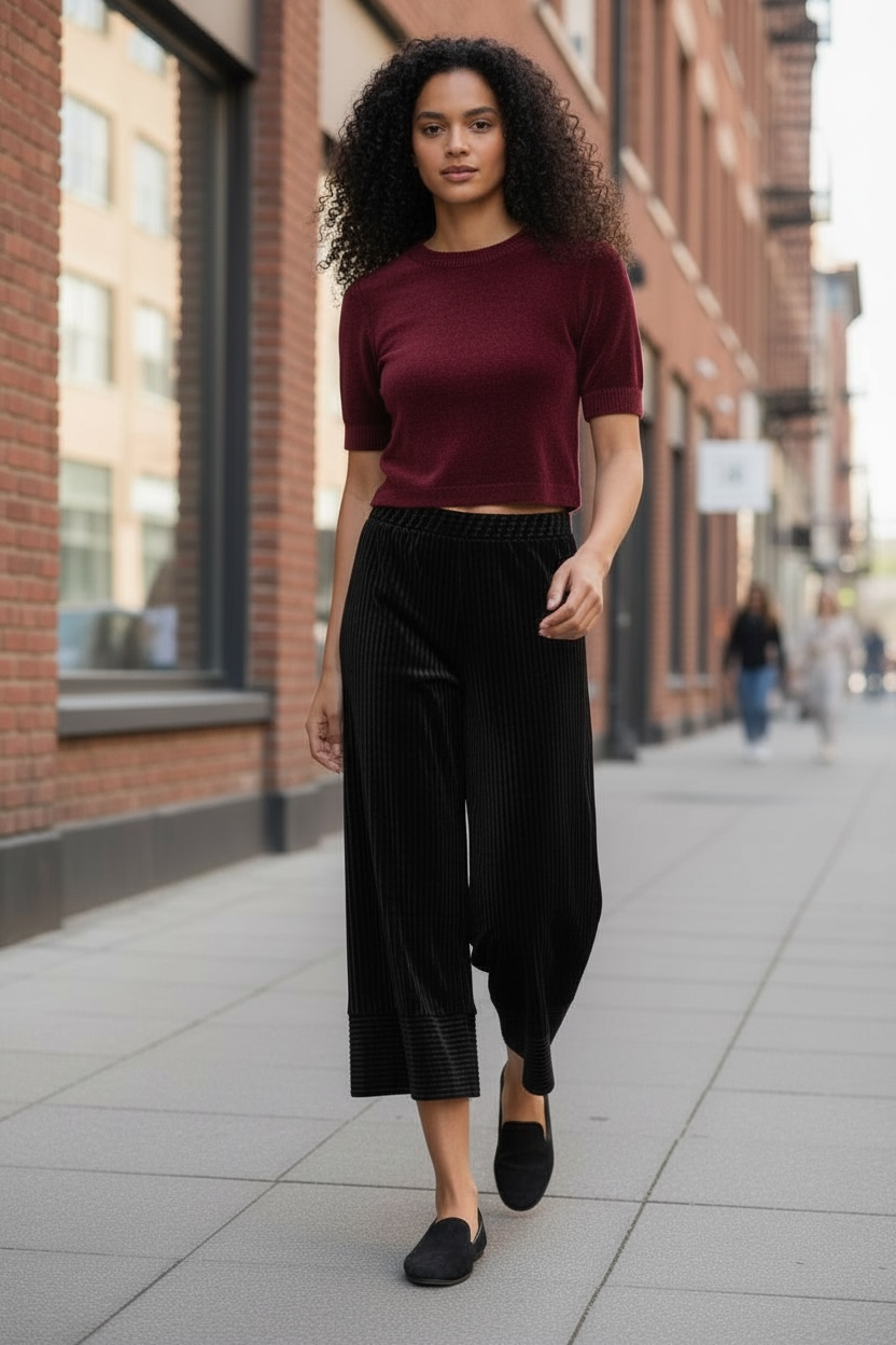 Velvet Underground Ribbed Crop Pants