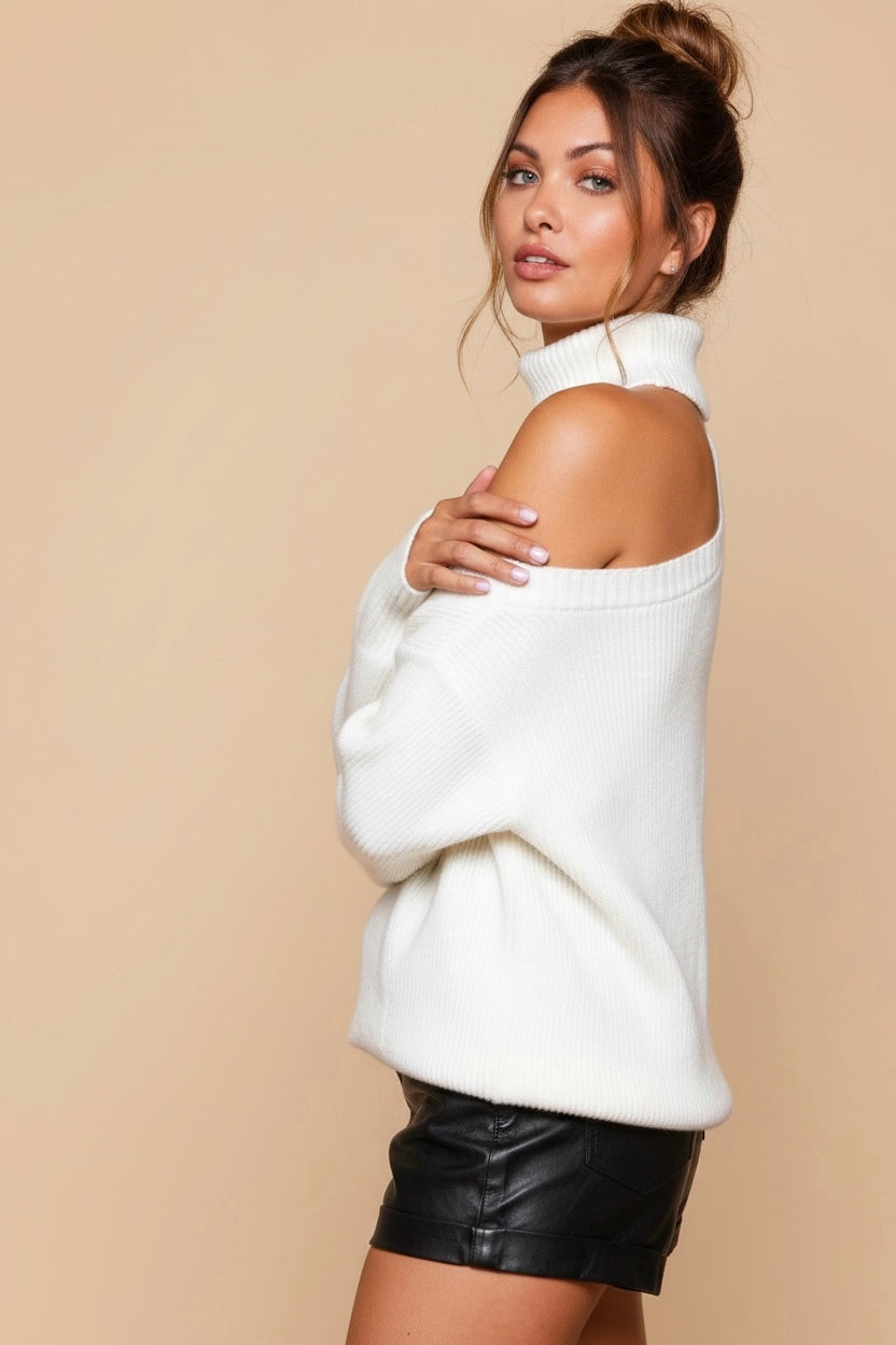 Split Decisions Cut Out Turtleneck Sweater