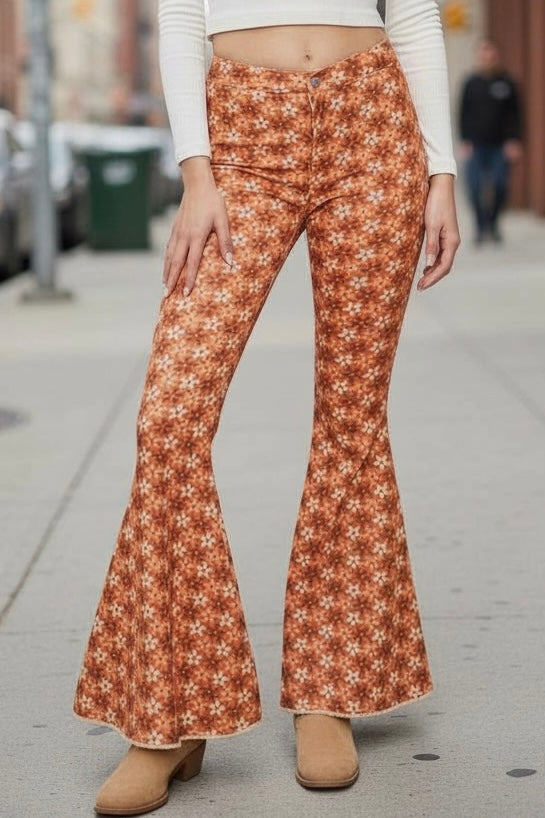 Groove Theory High Waist Floral Flares
