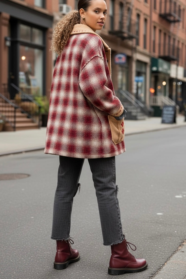 Red Rock Royale Plaid Embroidered Jacket