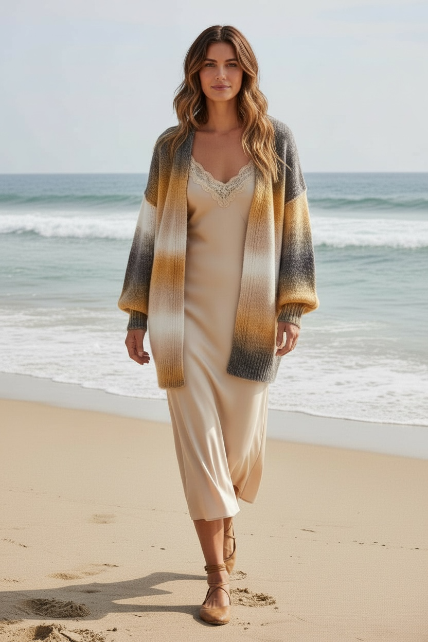 Good Trouble Hand Dip Dyed Ombré Cardigan