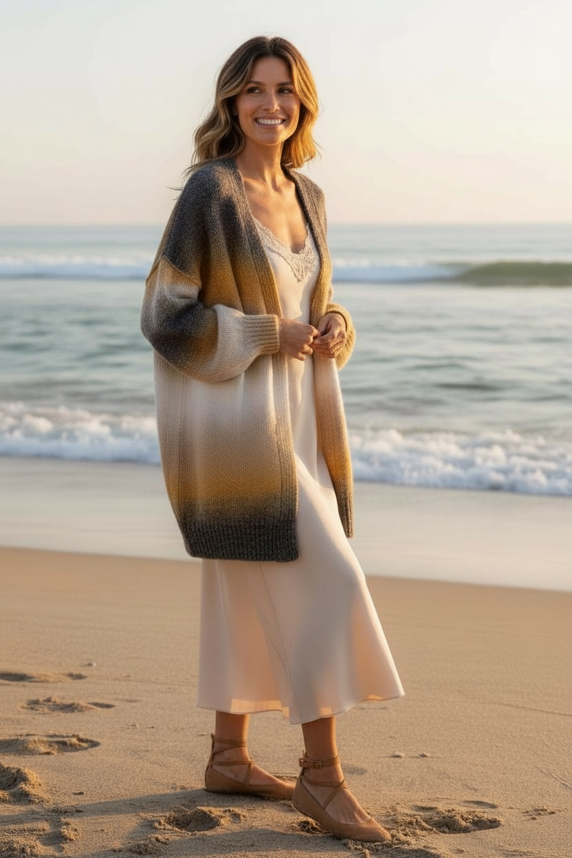 Good Trouble Hand Dip Dyed Ombré Cardigan