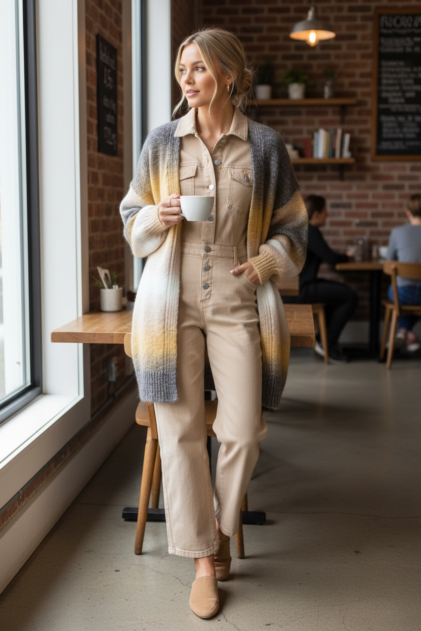 Good Trouble Hand Dip Dyed Ombré Cardigan