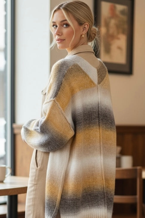 Good Trouble Hand Dip Dyed Ombré Cardigan