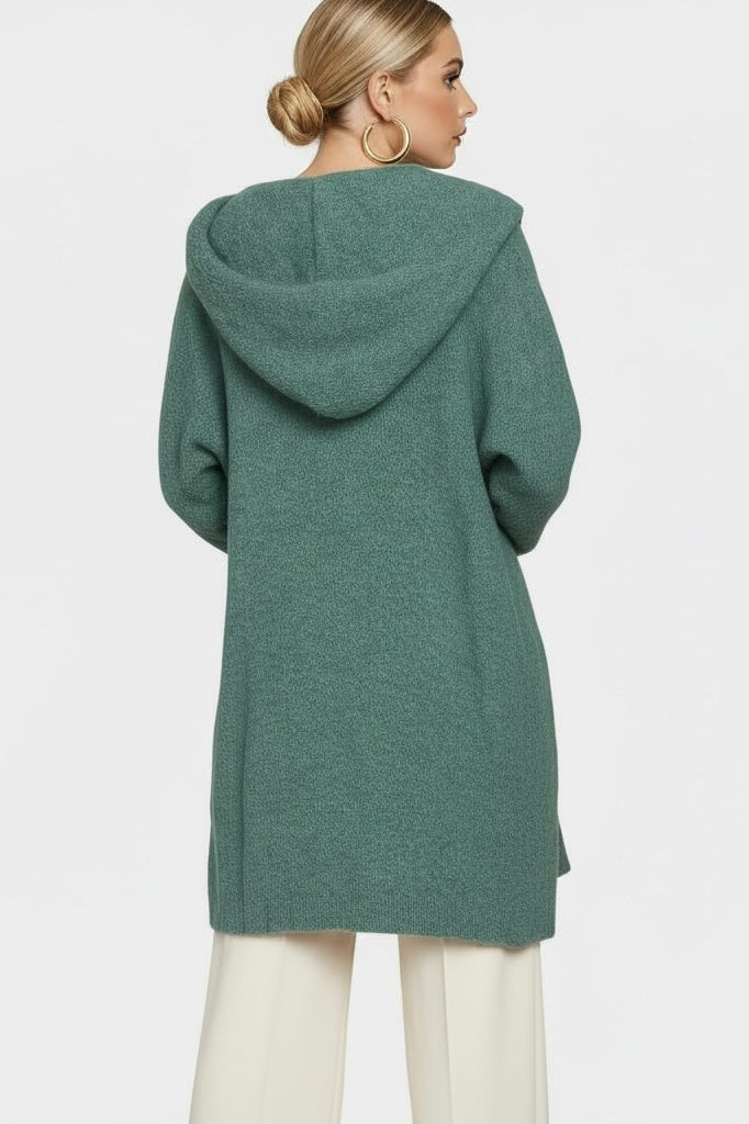 Jade With Envy Plush + Fuzzy Hooded Cardigan