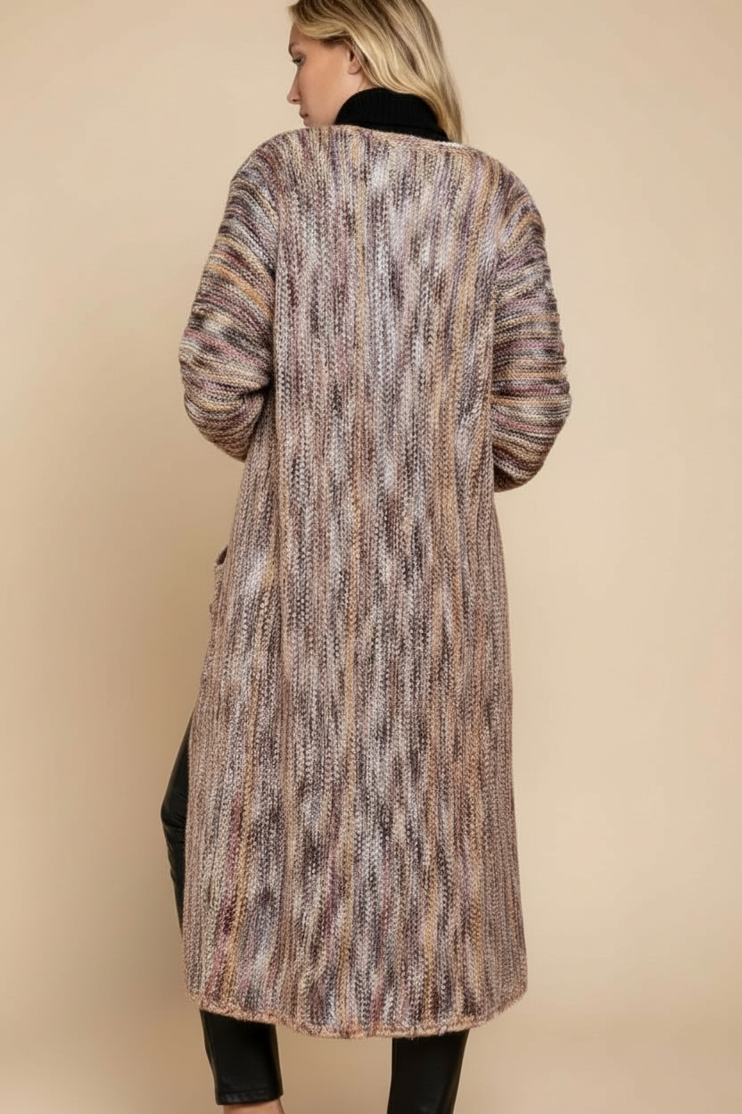 Urban Legend Marled Longline Open Front Cardigan