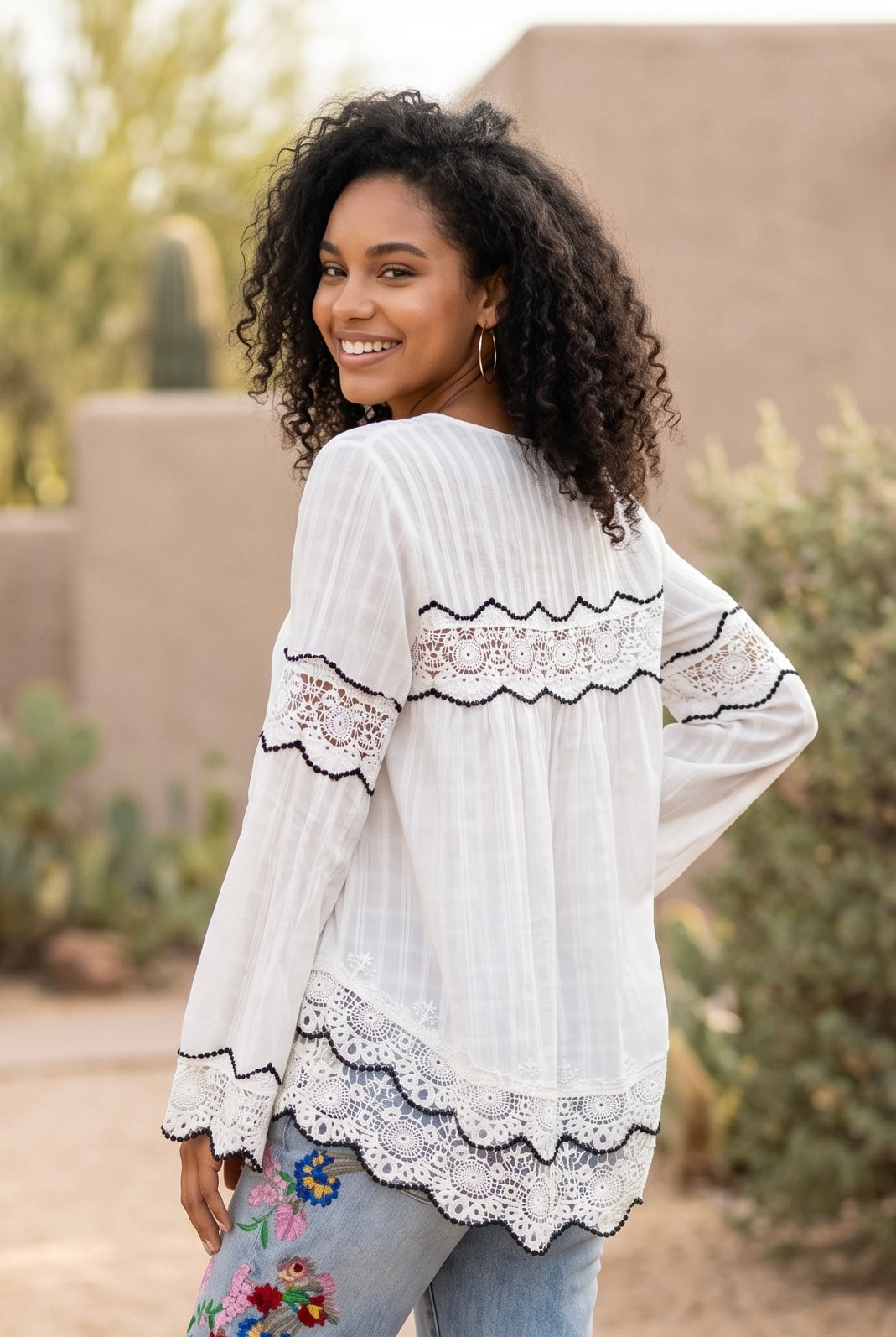 Lookin’ Good Lace Trim Babydoll Top