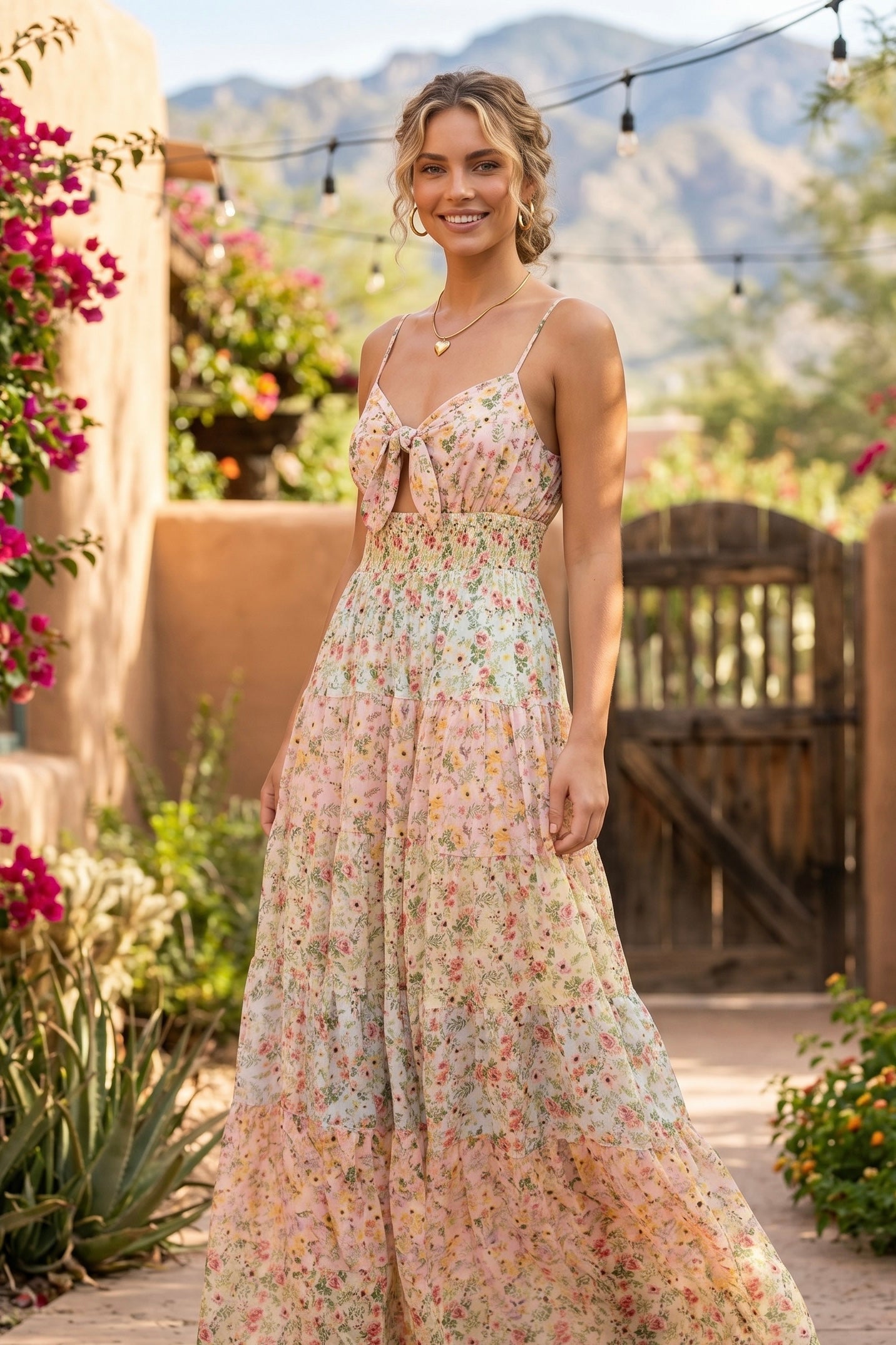 Siren’s Song Floral Tie Knot Maxi Dress