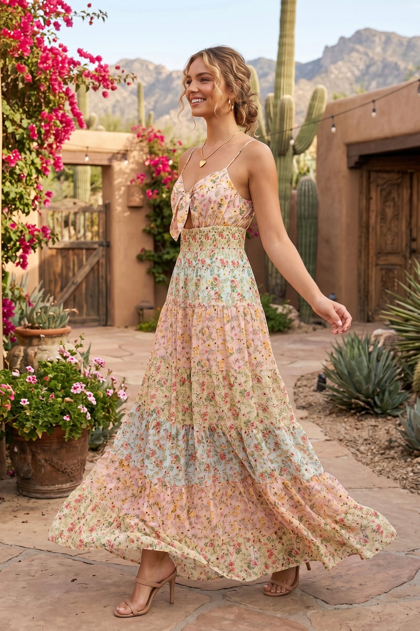 Siren’s Song Floral Tie Knot Maxi Dress