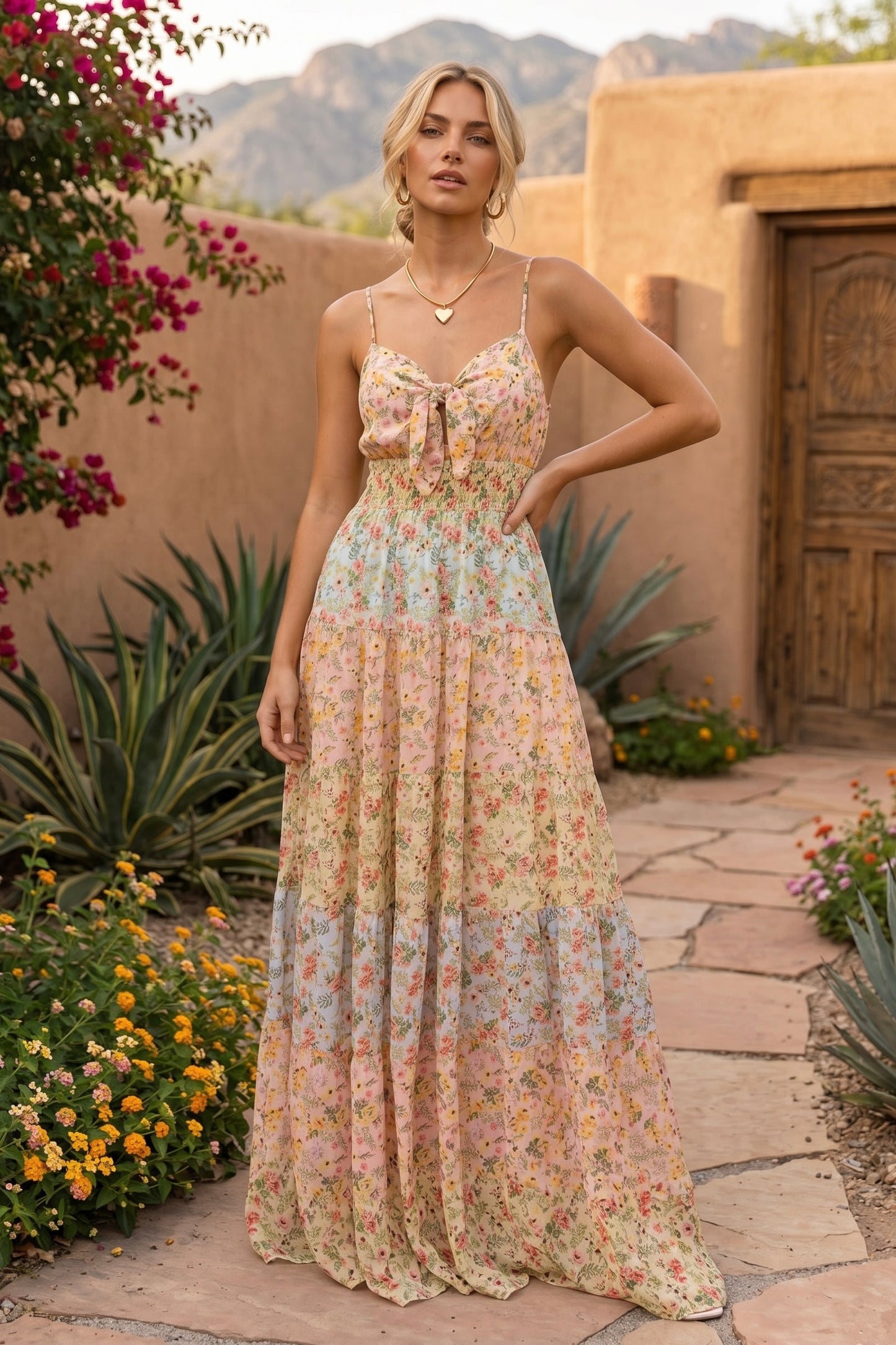 Siren’s Song Floral Tie Knot Maxi Dress