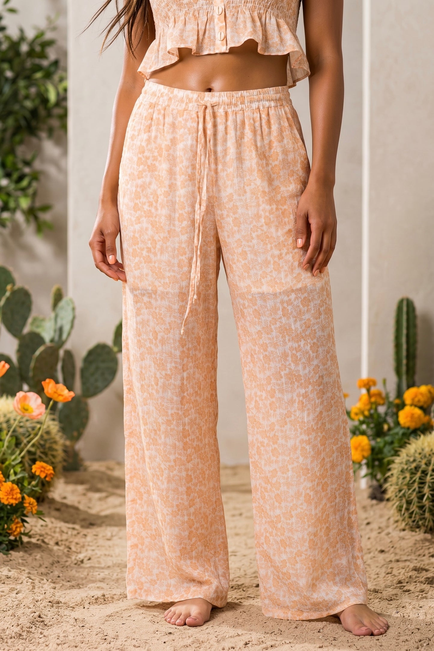 Chasing Summer Ditzy Floral Wide Leg Pants Set