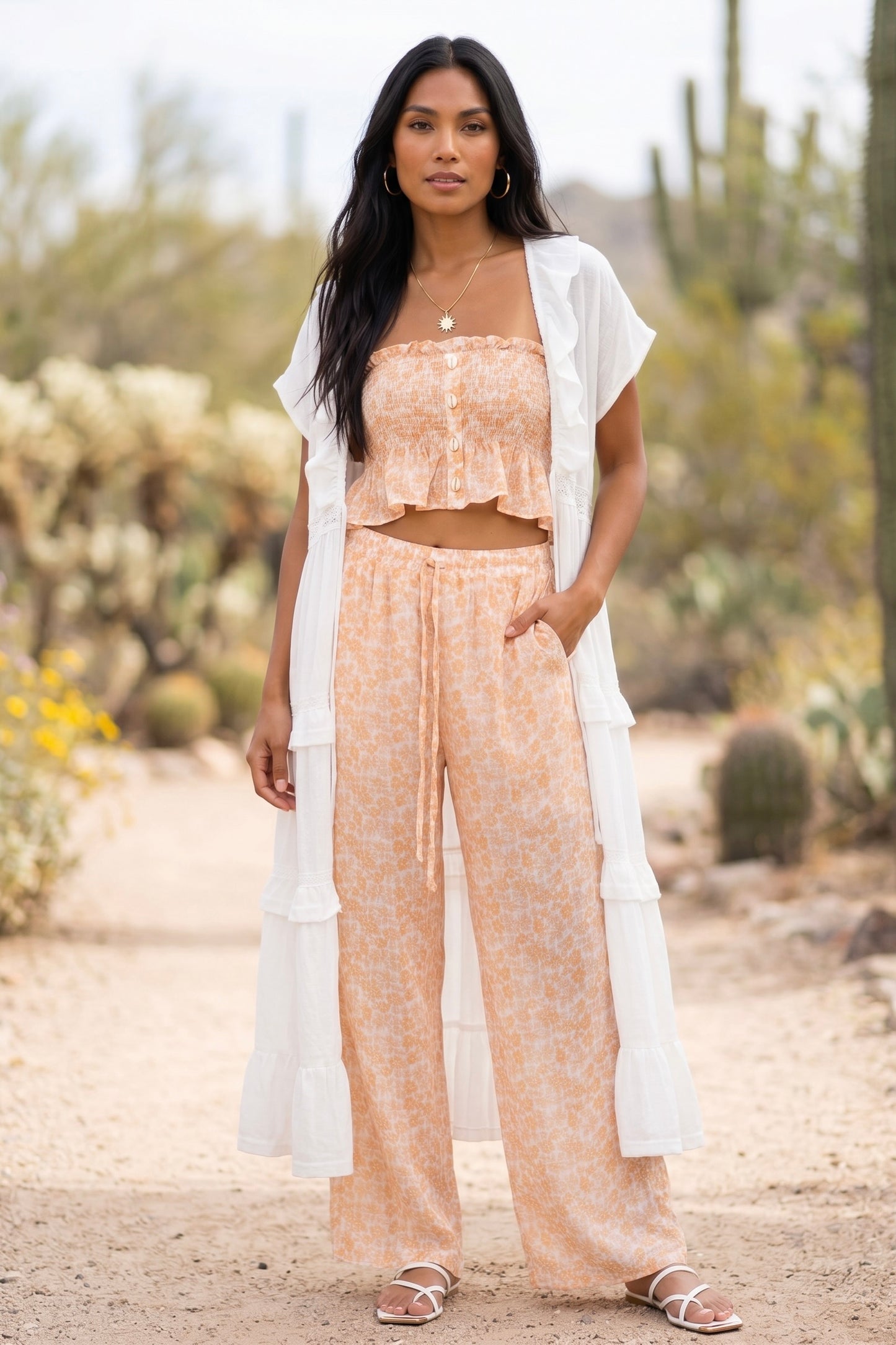 Chasing Summer Ditzy Floral Wide Leg Pants Set