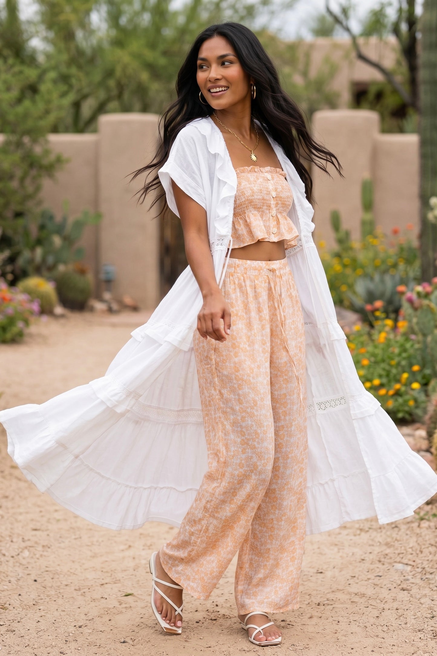 Chasing Summer Ditzy Floral Wide Leg Pants Set