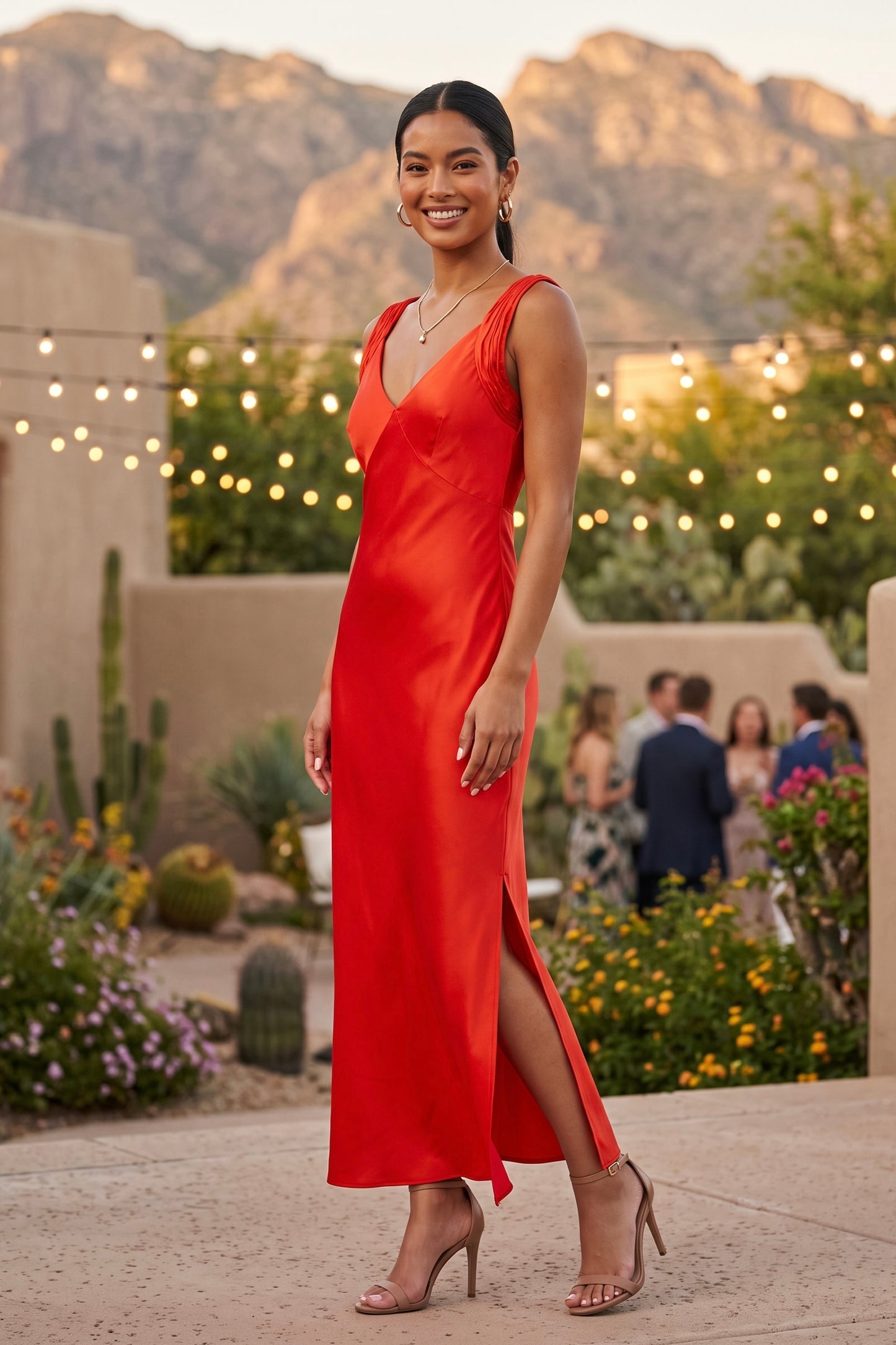 Ennis Satin Slip Maxi Dress
