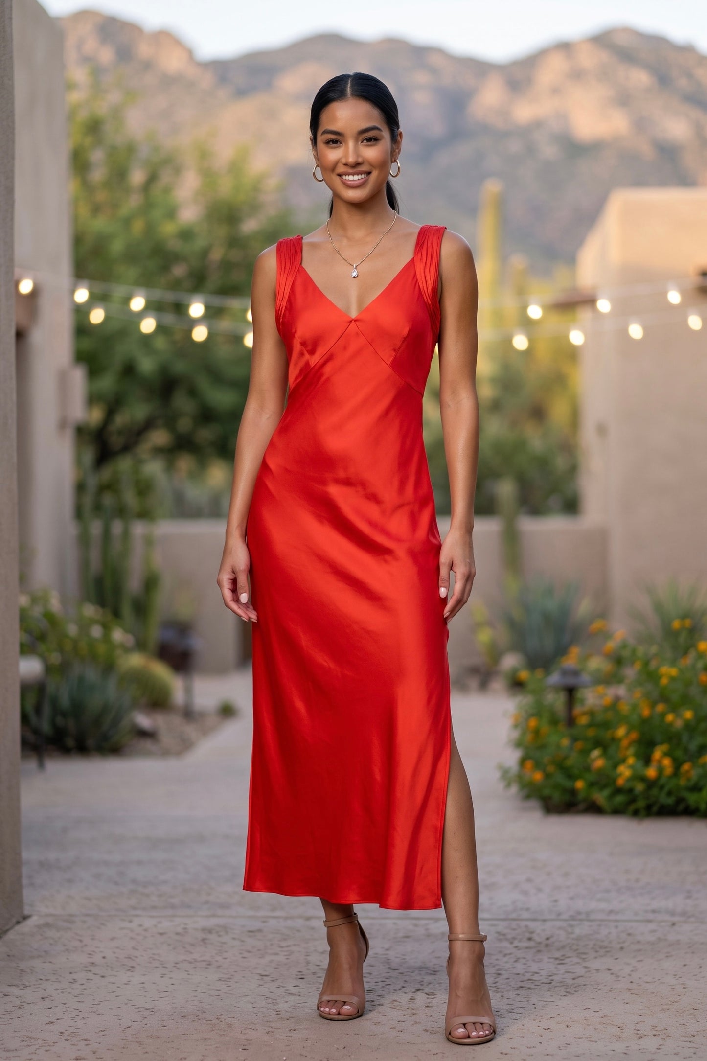 Ennis Satin Slip Maxi Dress