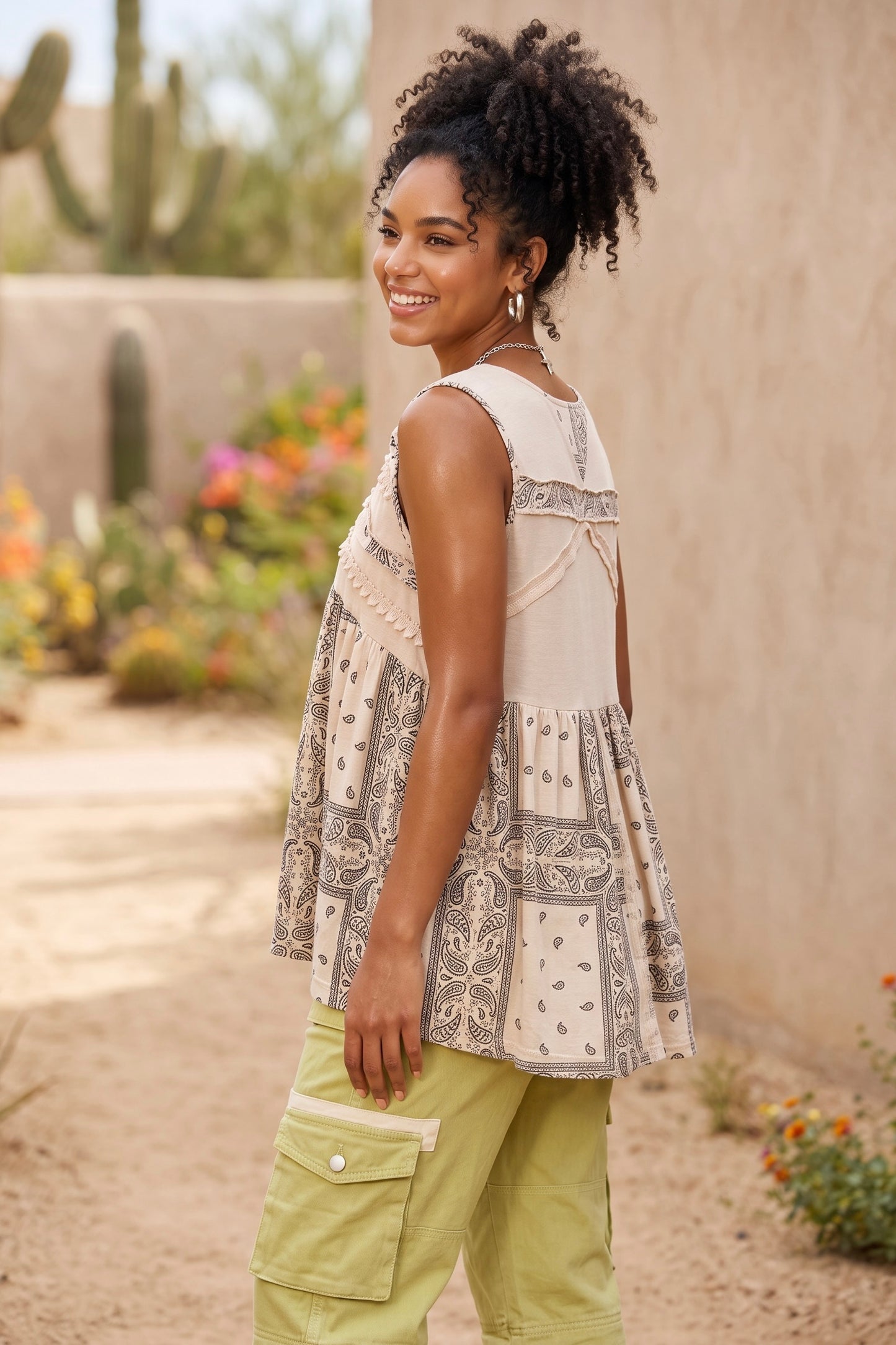 Paisley V Neck Babydoll