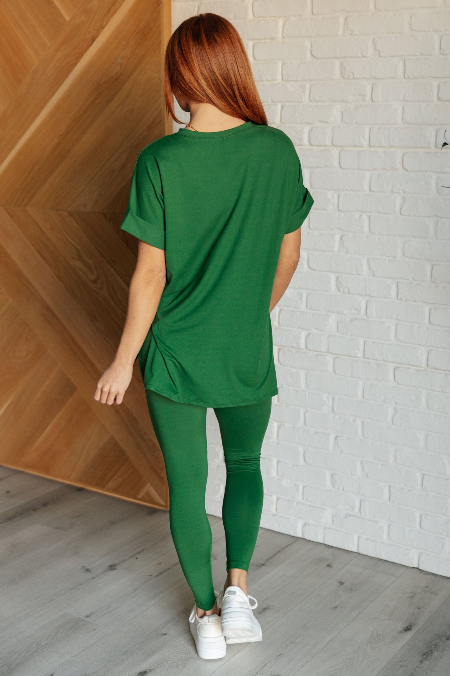 Chill In This Brushed Microfiber Set in Dark Green (Small to 3XL)