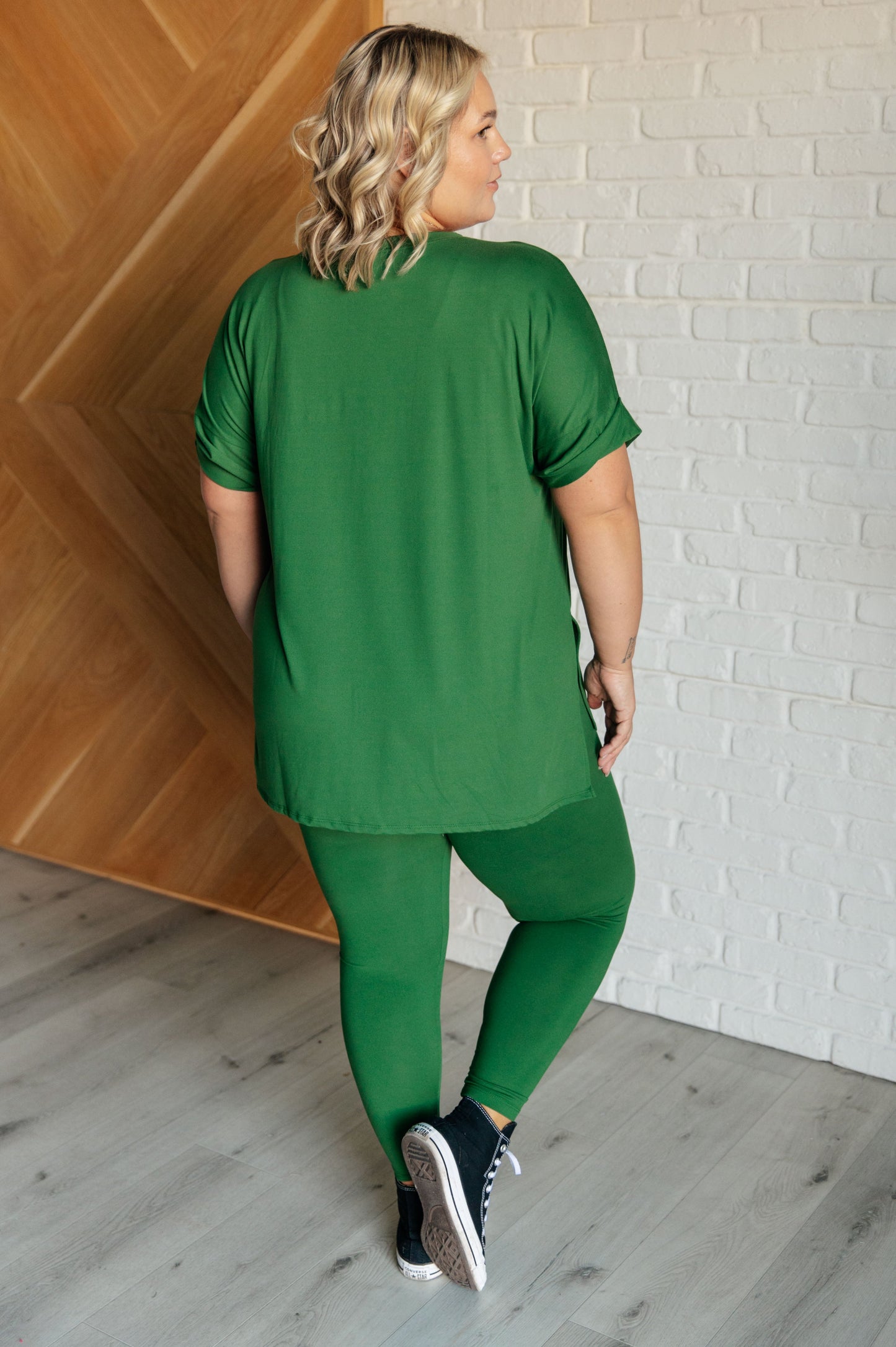 Chill In This Brushed Microfiber Set in Dark Green (Small to 3XL)