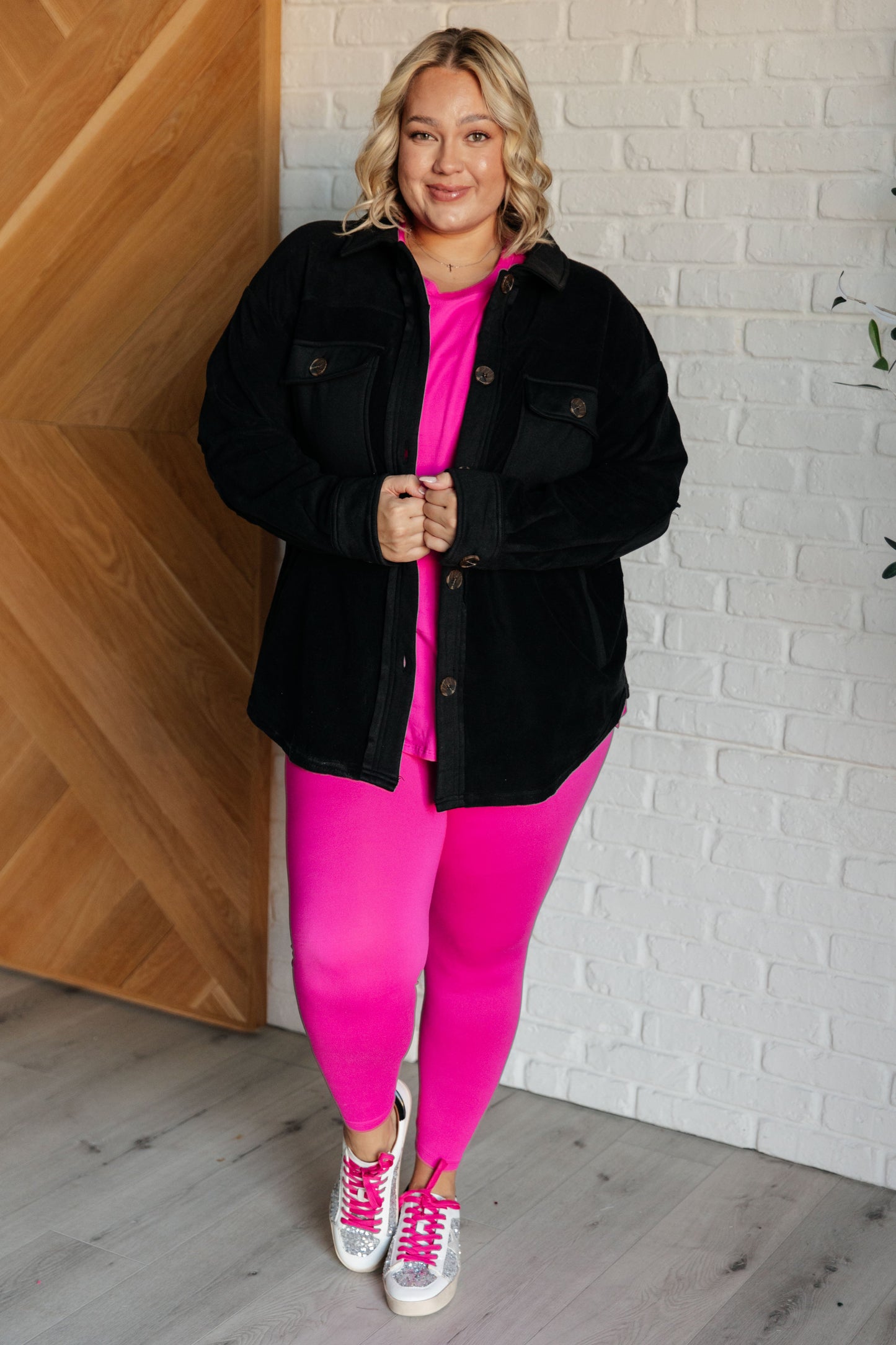 Chill In This Brushed Microfiber Set in Neon Hot Pink (Small to 3XL)