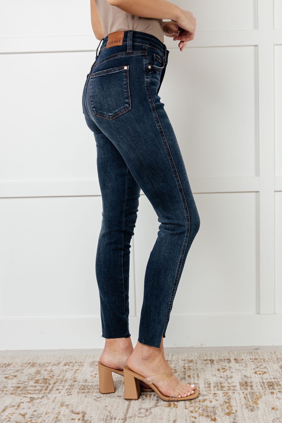 On The Go High Rise Control Top Step Hem Skinny Jeans (0/24 to 24W)