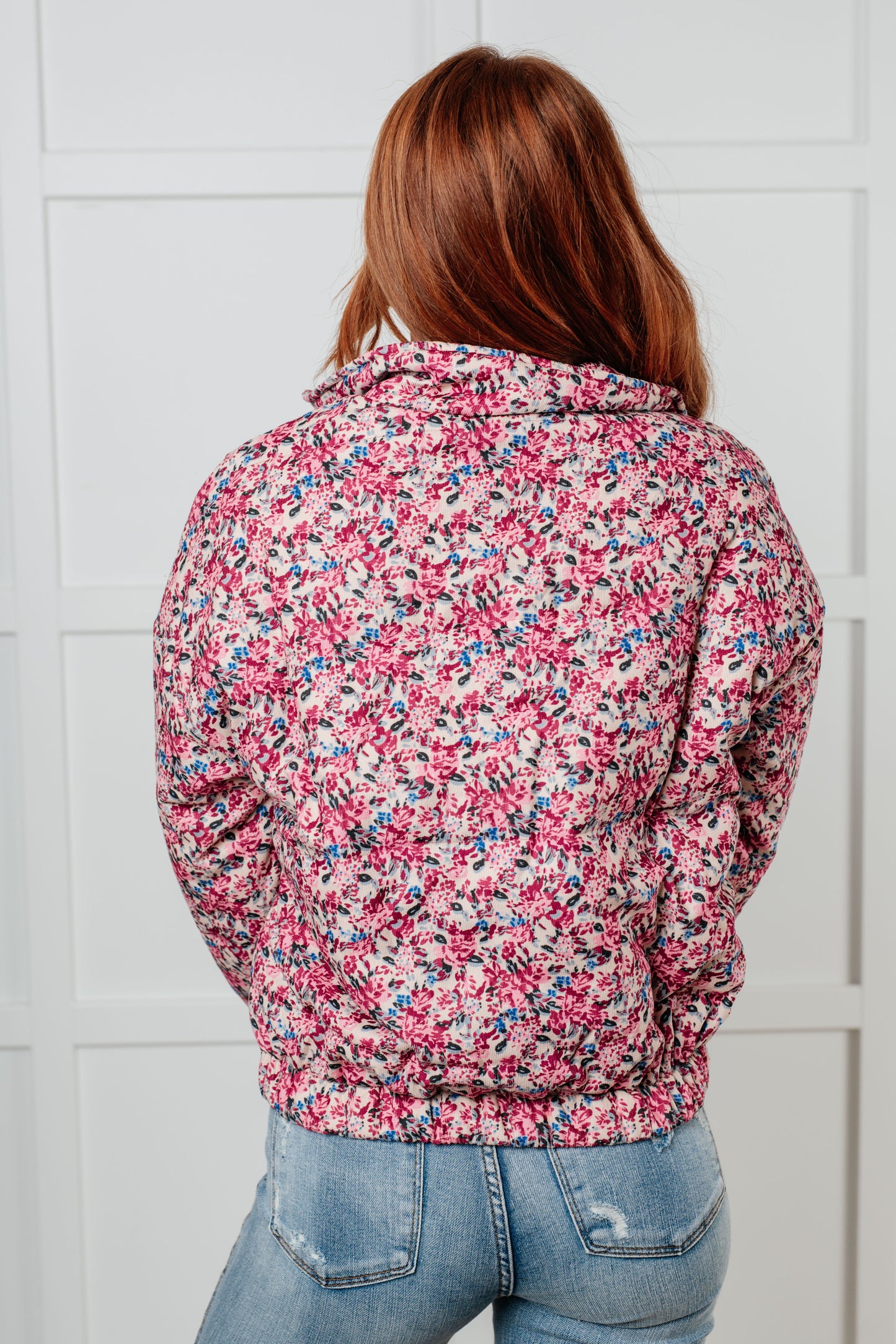 What The Puff: The Floral Edition Corduroy Puffer Jacket