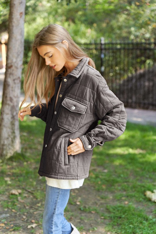 City Walk Mineral Washed Quilted Shacket
