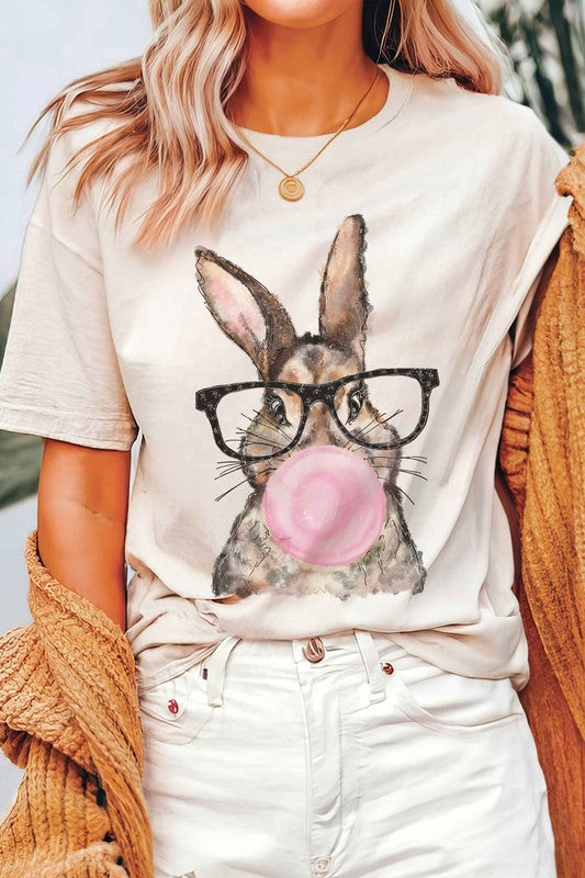 Bubble Gum Honey Bunny with Glasses Graphic Tee